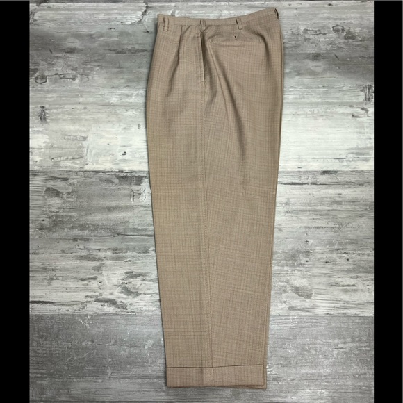 Vintage 1950s Tan w/ Orange Check Plaid Suit 38R - Picture 9 of 16